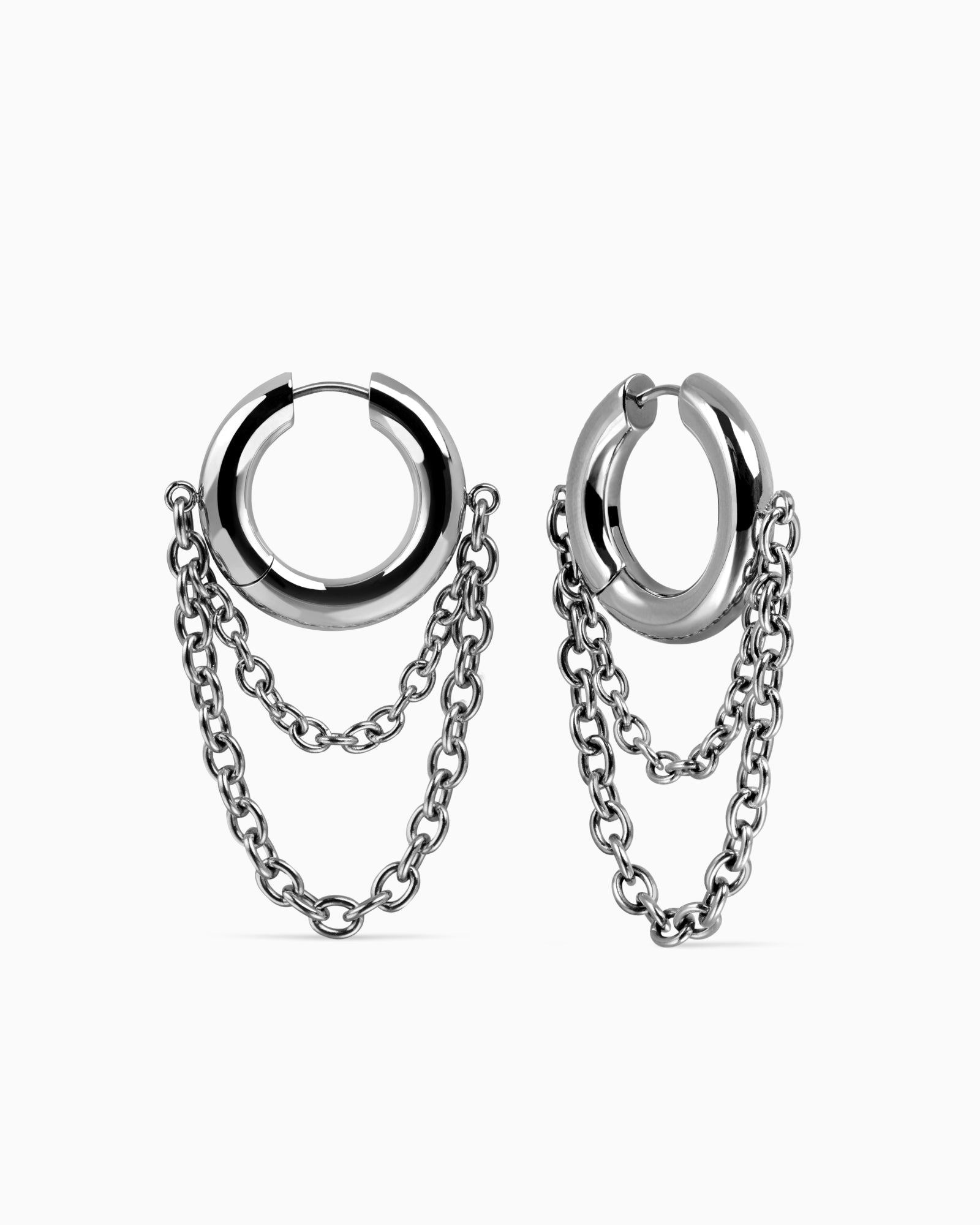 Obscura Chain Earrings-Ear Dangles- Silver - - Ask & Embla