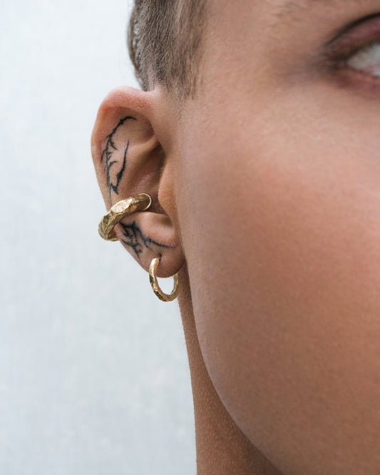 Synthesis Earrings No. 1 – 925 Silver-Ear Huggies- Gold - - Ask & Embla