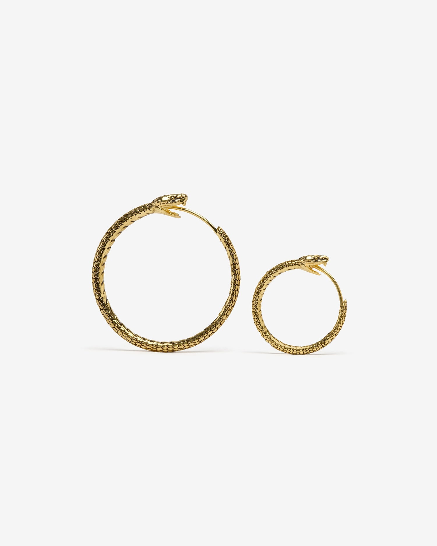 Ouroboros Earrings-Ear Hoops- Small - Gold - Ask & Embla
