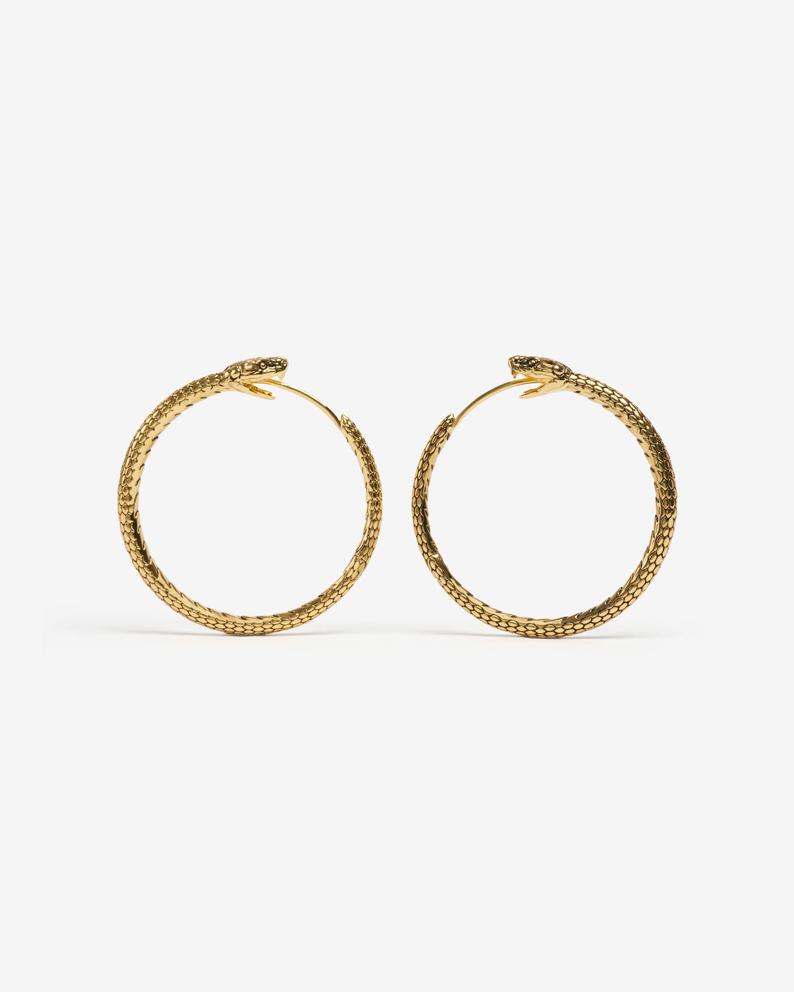 Ouroboros Earrings-Ear Hoops- Small - Gold - Ask & Embla