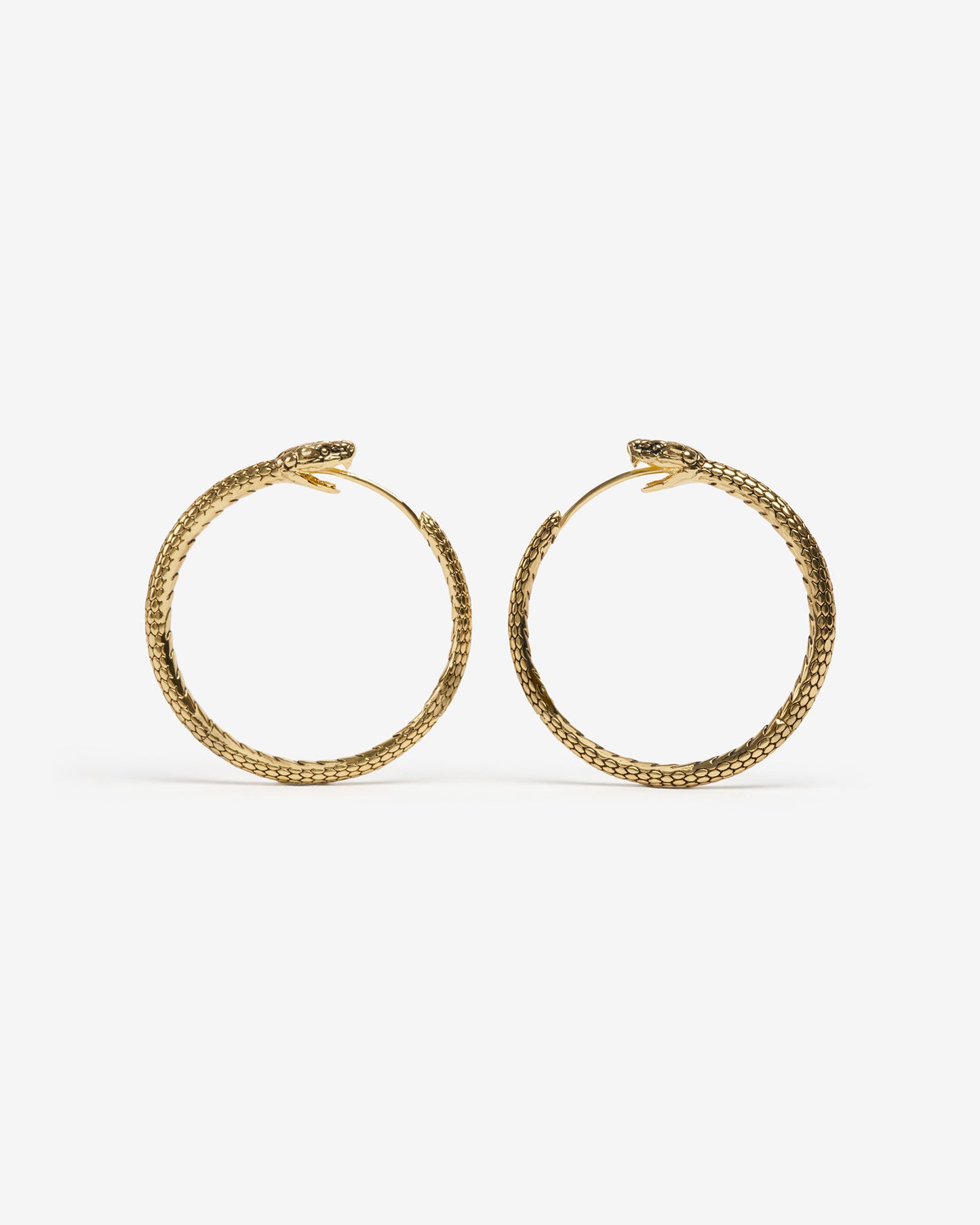 Ouroboros Earrings-Ear Hoops- Small - Gold - Ask & Embla