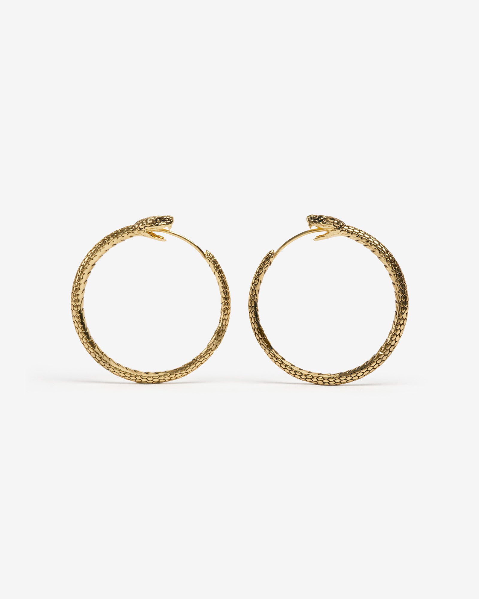 Ouroboros Earrings-Ear Hoops- Small - Gold - Ask & Embla