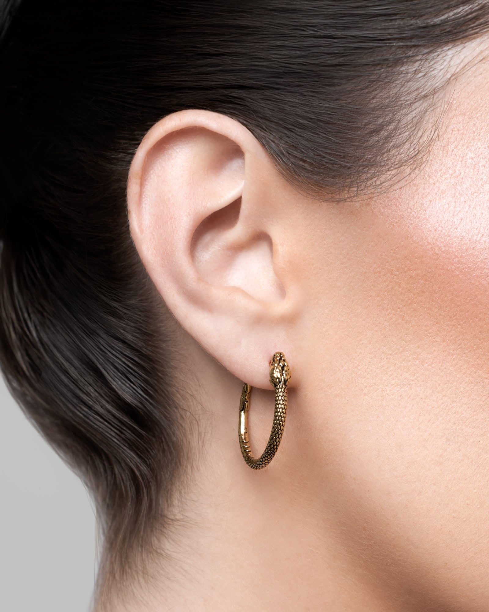 Ouroboros Earrings-Ear Hoops- Small - Gold - Ask & Embla