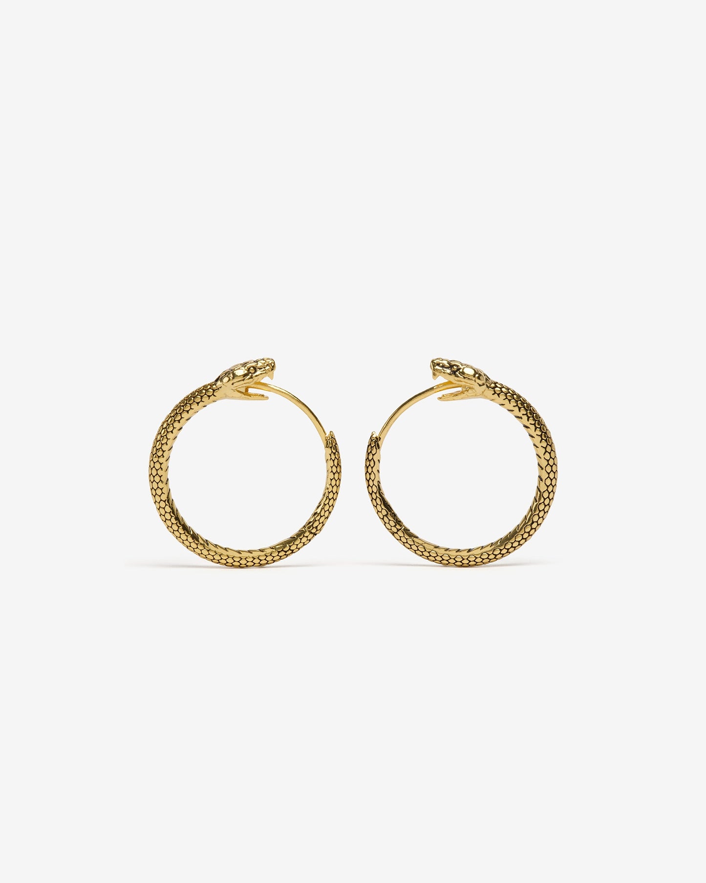 Ouroboros Earrings-Ear Hoops- Small - Gold - Ask & Embla