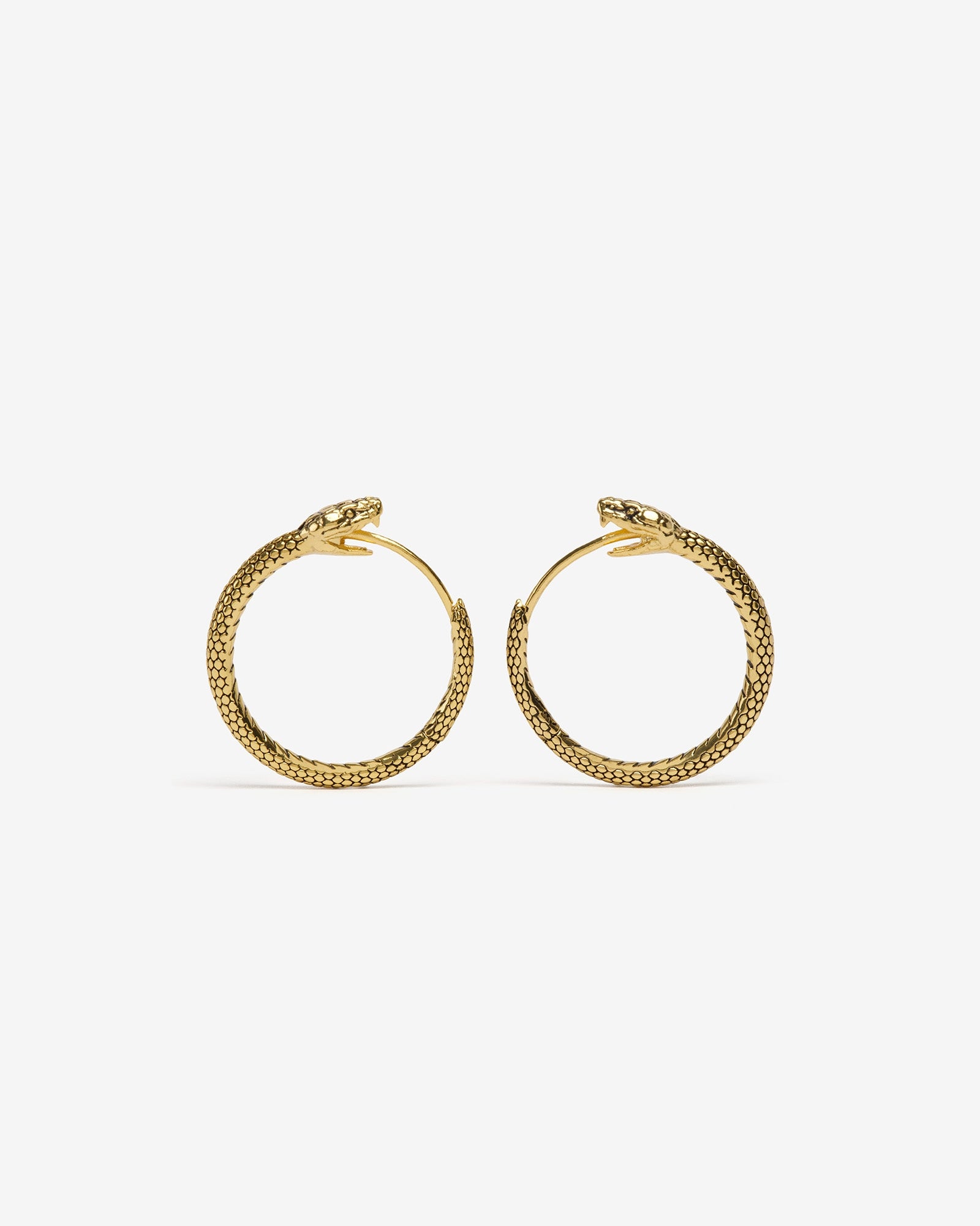 Ouroboros Earrings-Ear Hoops- Small - Gold - Ask & Embla