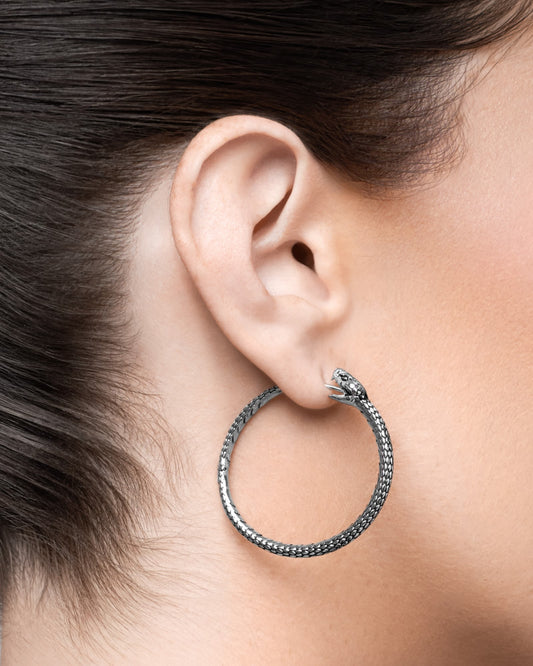 Ouroboros Earrings-Ear Hoops- Small - Gold - Ask & Embla