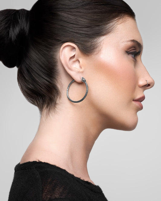 Ouroboros Earrings-Ear Hoops- Small - Gold - Ask & Embla