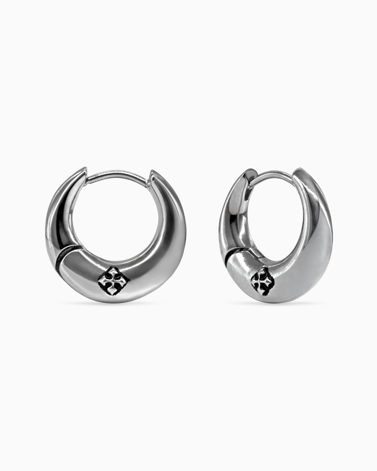 Sigil Dome Earrings-Ear Hoops- Silver - - Ask & Embla