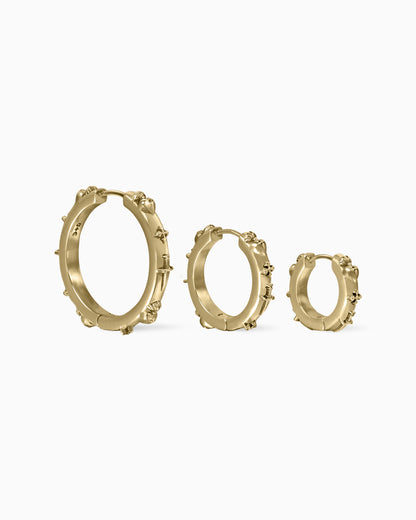 Trinity Earrings-Ear Hoops- Gold - Small - Ask & Embla