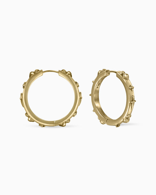 Trinity Earrings-Ear Hoops- Gold - Small - Ask & Embla