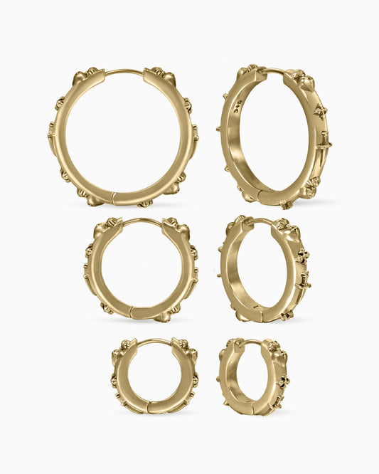 Trinity Earrings-Ear Hoops- Gold - Small - Ask & Embla