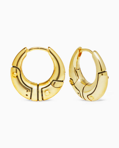 Atomic Earrings-Ear Hoops- Gold - - Ask & Embla