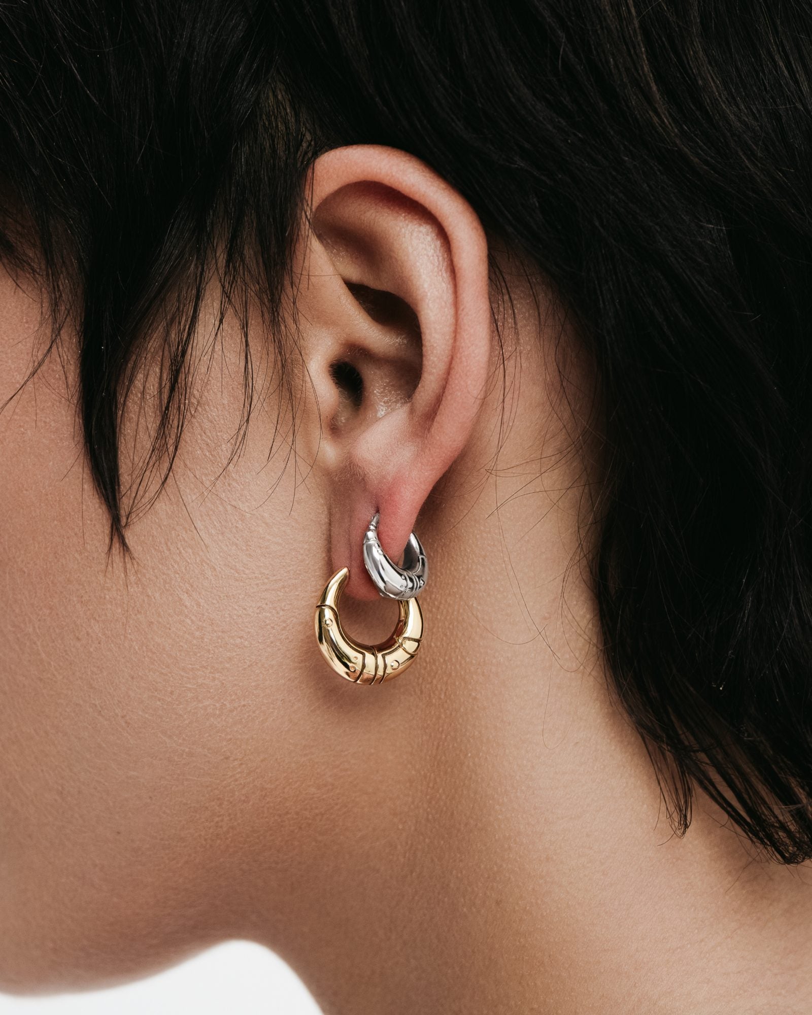 Atomic Earrings-Ear Hoops- Silver - - Ask & Embla