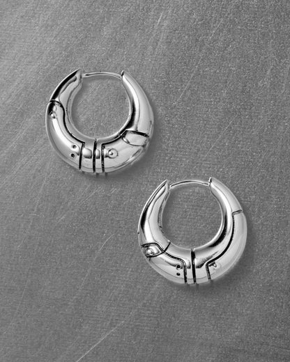 Atomic Earrings-Ear Hoops- Silver - - Ask & Embla