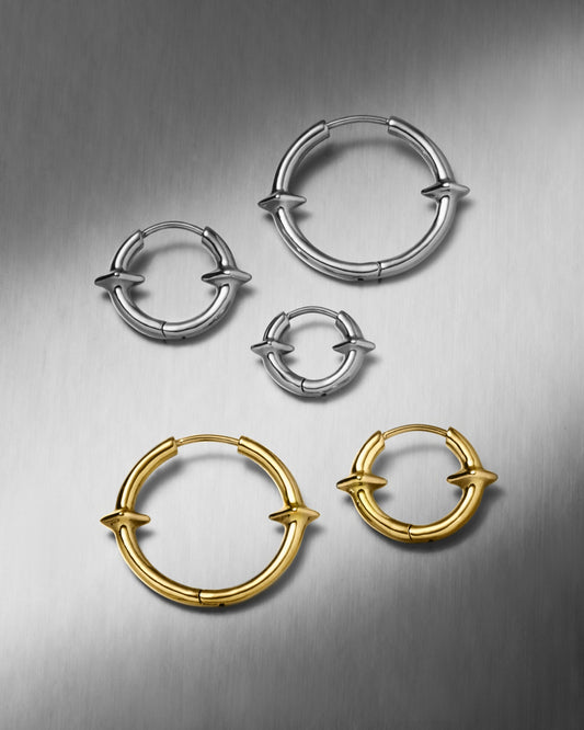 Qria Hoop Earrings Set-Ear Hoops- Gold - - Ask & Embla