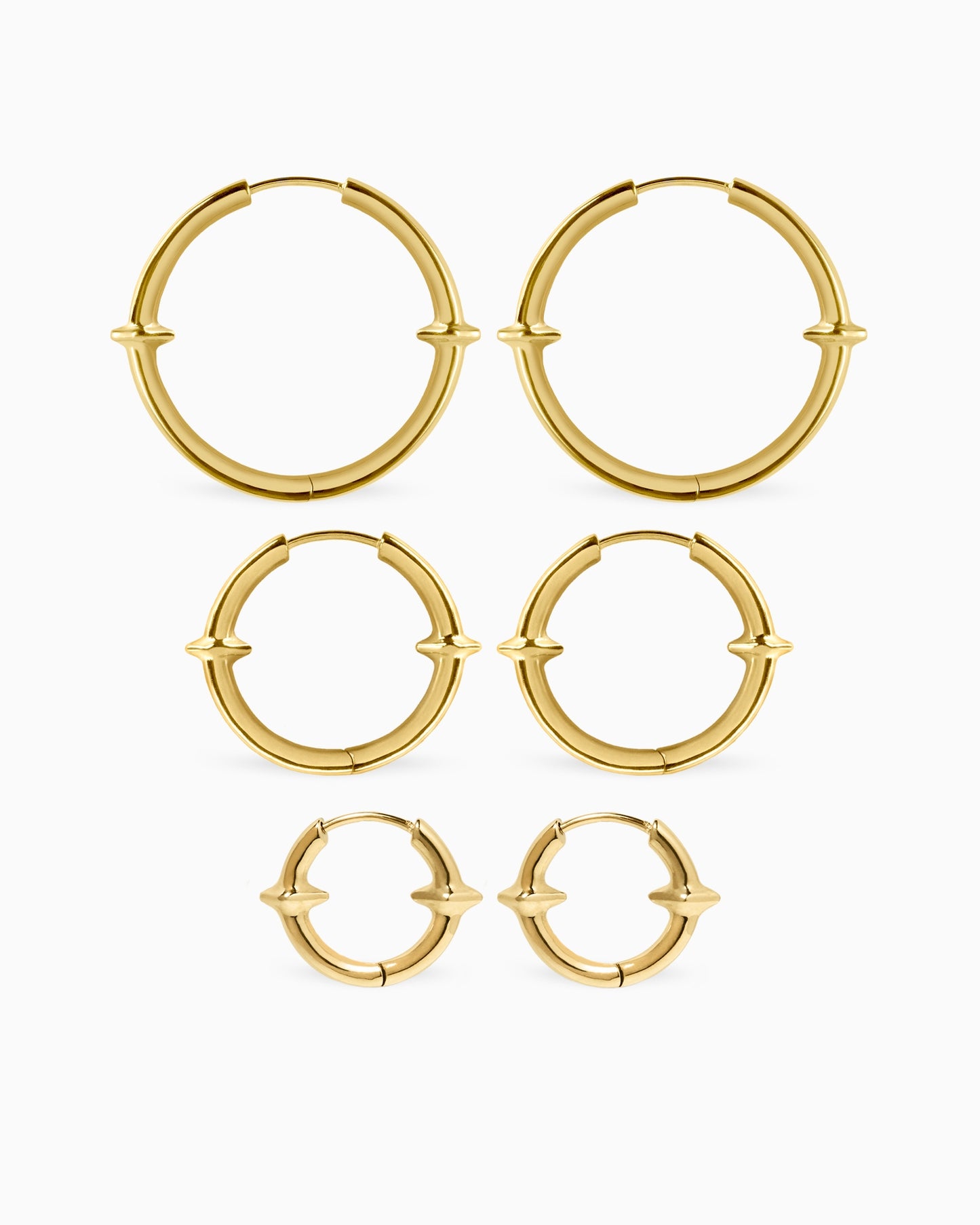 Qria Hoop Earrings Set-Ear Hoops- Gold - - Ask & Embla