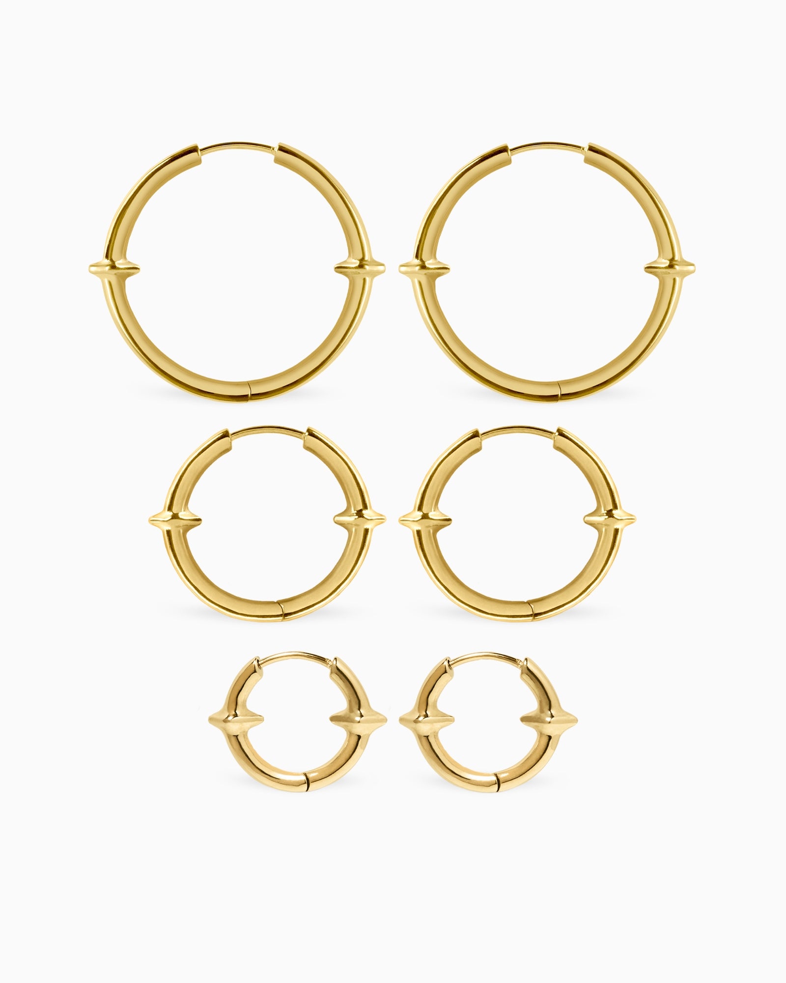 Qria Hoop Earrings Set-Ear Hoops- Gold - - Ask & Embla