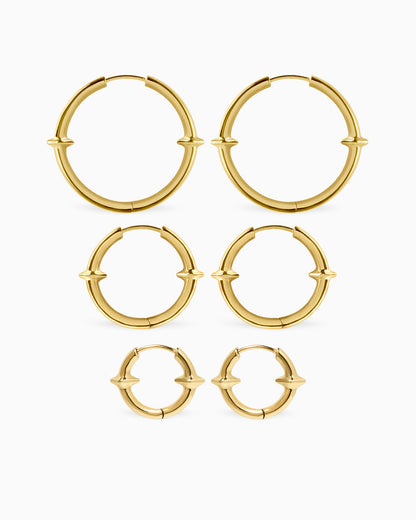Qria Hoop Earrings Set-Ear Hoops- Gold - - Ask & Embla
