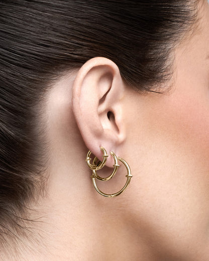 Qria Hoop Earrings Set-Ear Hoops- Gold - - Ask & Embla