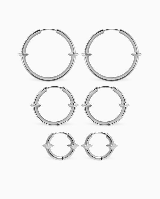 Qria Hoop Earrings Set-Ear Hoops- Gold - - Ask & Embla