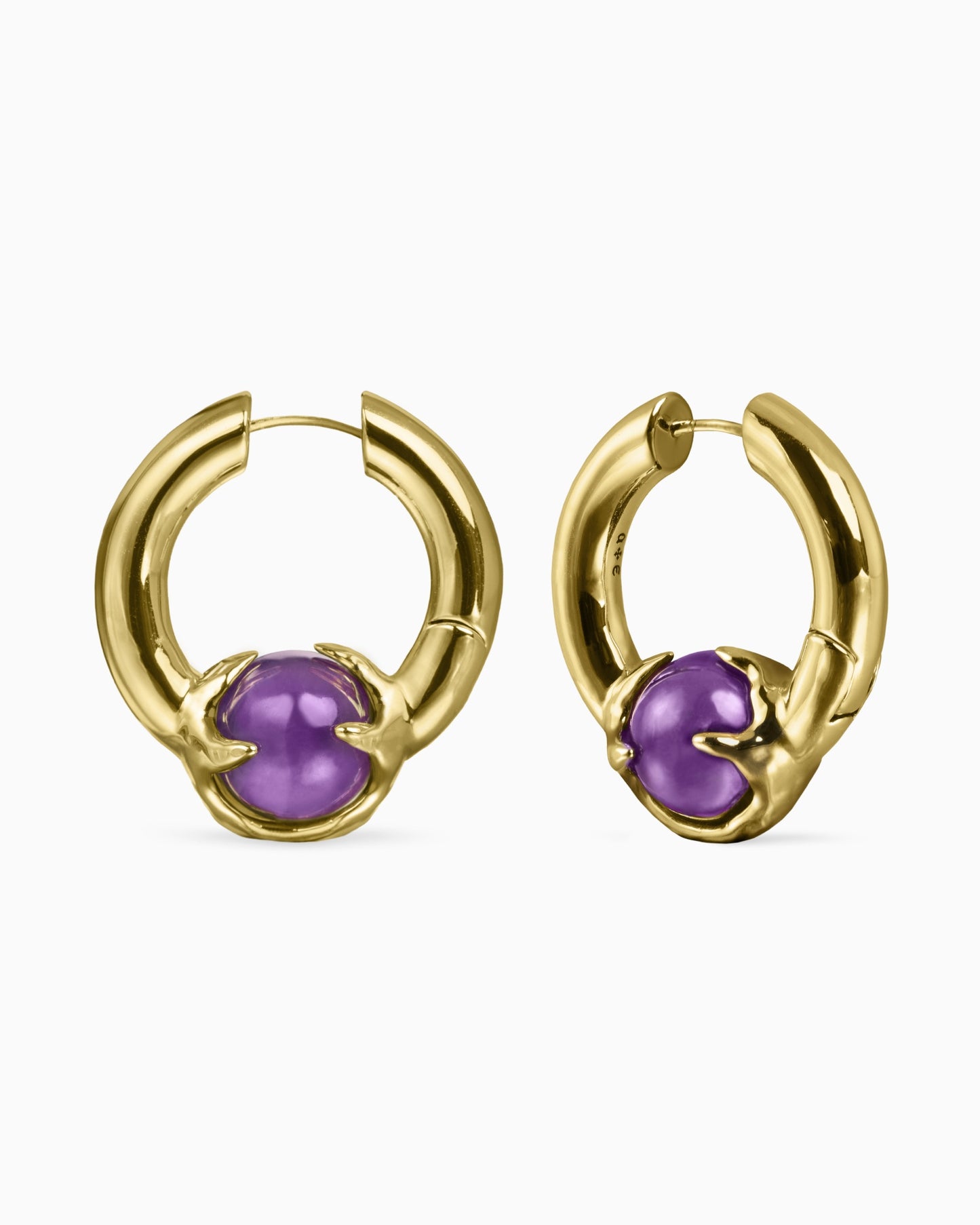 Nebula Earrings-Ear Hoops- Gold - Amethyst - Ask & Embla