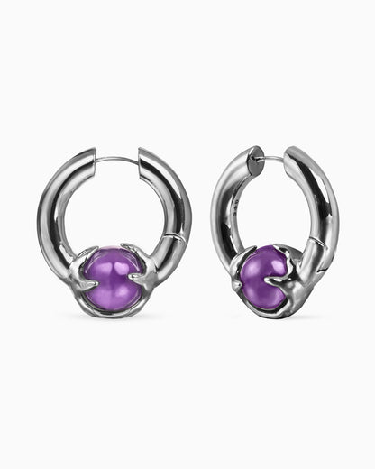 Nebula Earrings-Ear Hoops- Gold - Amethyst - Ask & Embla