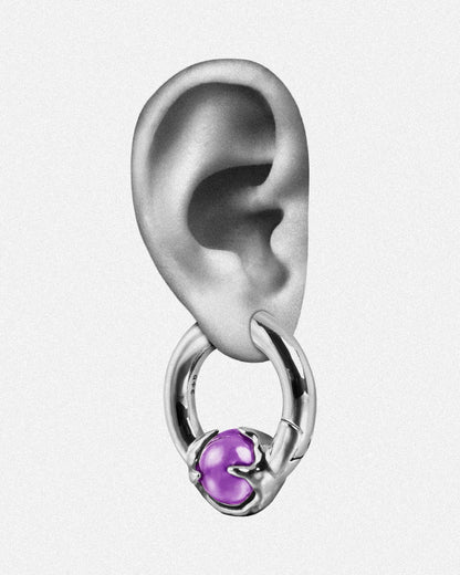 Nebula Earrings-Ear Hoops- Gold - Amethyst - Ask & Embla