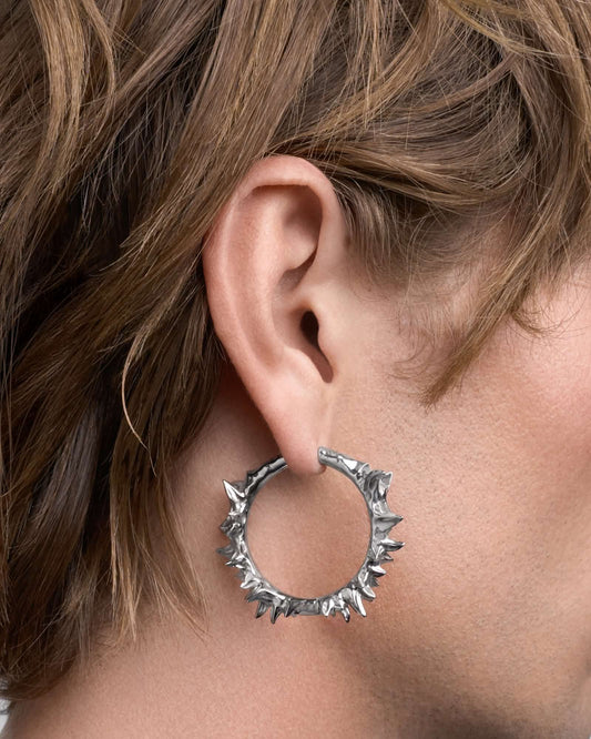 Noctis earrings-Ear Hoops- Silver - - Ask & Embla