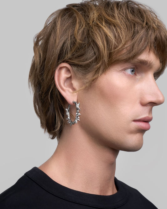 Noctis earrings-Ear Hoops- Silver - - Ask & Embla