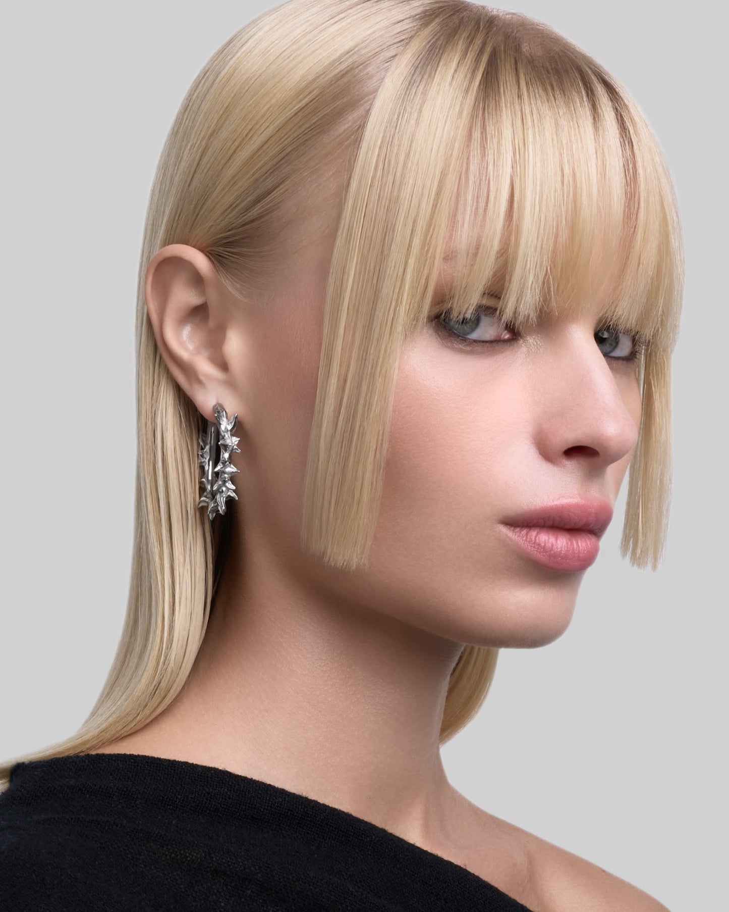 Noctis earrings-Ear Hoops- Silver - - Ask & Embla