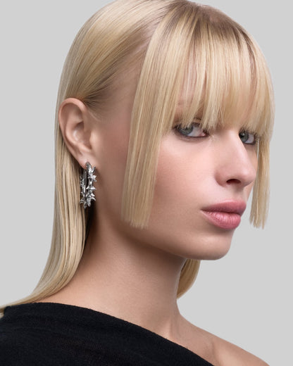 Noctis earrings-Ear Hoops- Silver - - Ask & Embla
