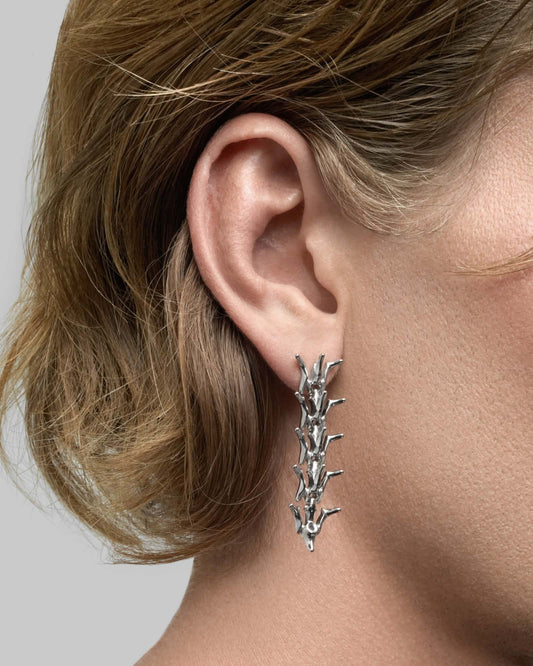 Vertebrae earrings-Ear Hoops- Silver - - Ask & Embla