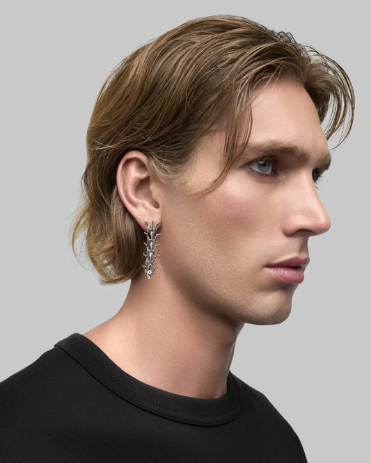 Vertebrae earrings-Ear Hoops- Silver - - Ask & Embla