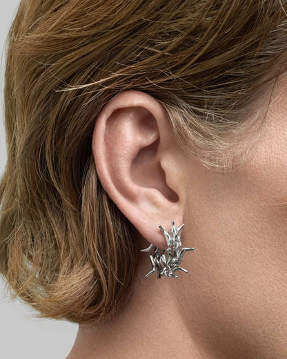 Vertebrae earrings-Ear Hoops- Silver - - Ask & Embla