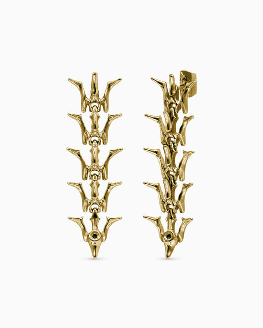 Vertebrae earrings-Ear Hoops- Gold - - Ask & Embla
