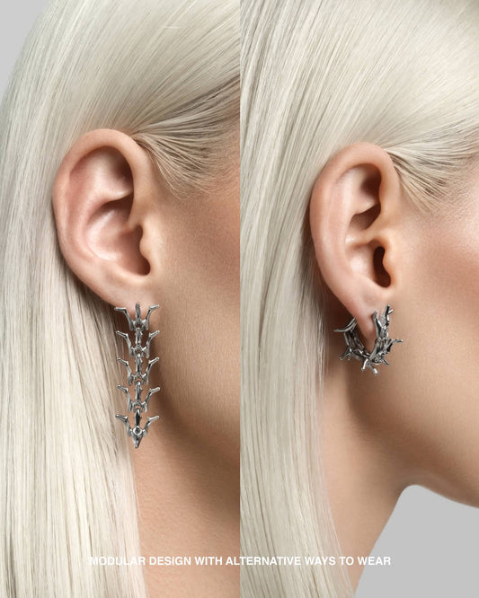 Vertebrae earrings-Ear Hoops- Silver - - Ask & Embla