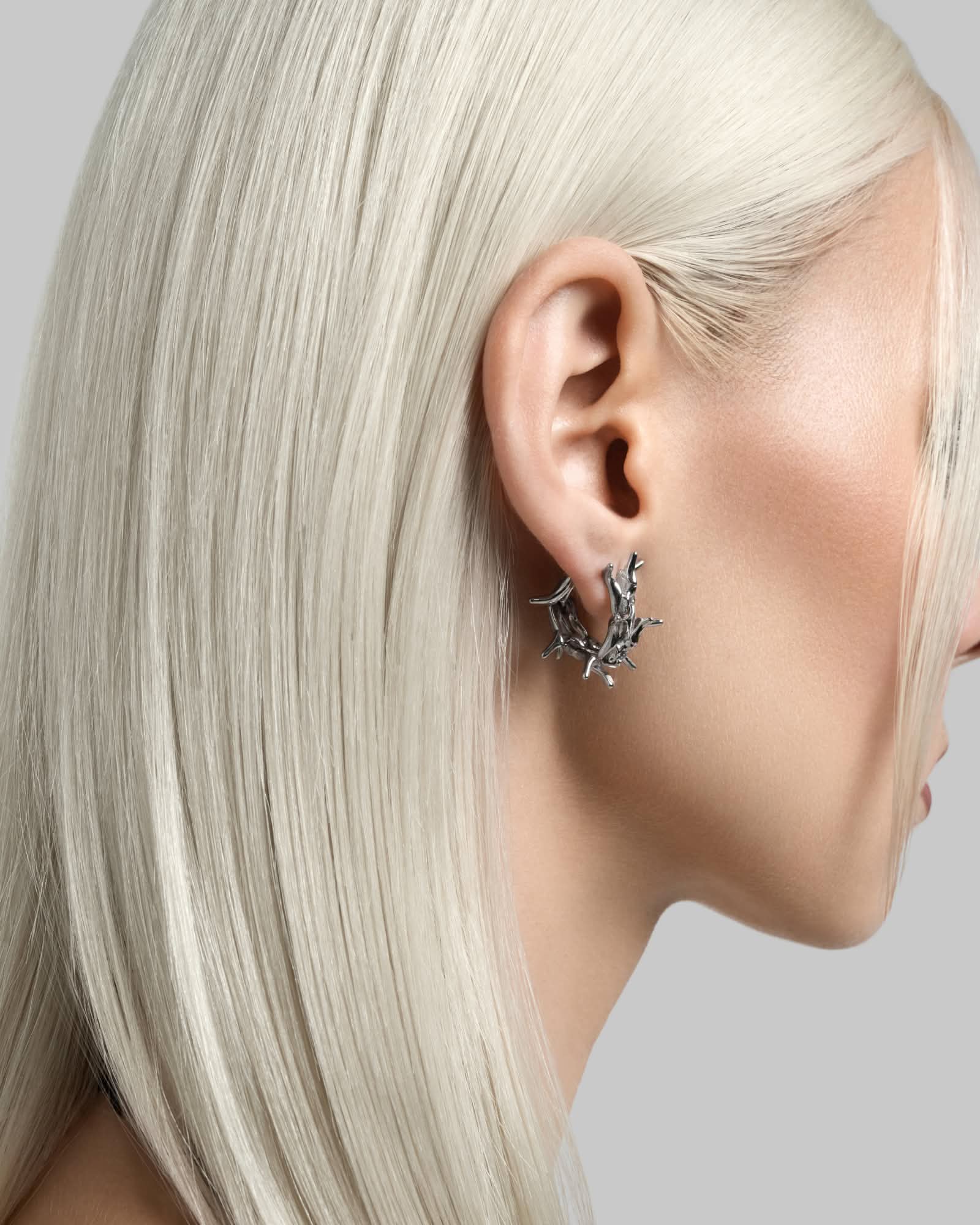 Vertebrae earrings-Ear Hoops- Silver - - Ask & Embla