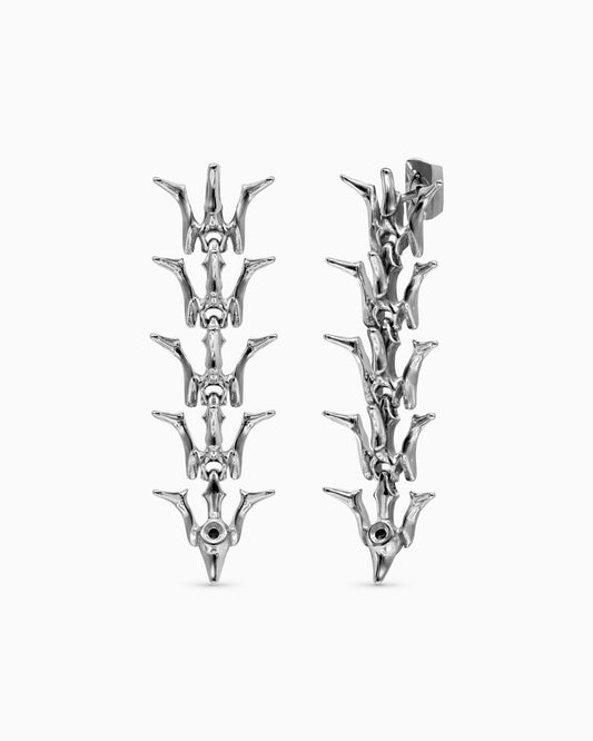 Vertebrae earrings-Ear Hoops- Silver - - Ask & Embla