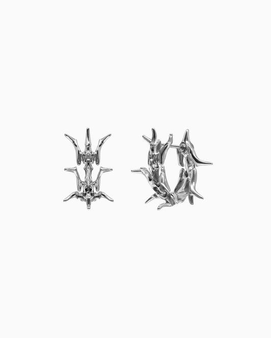 Vertebrae earrings-Ear Hoops- Silver - - Ask & Embla