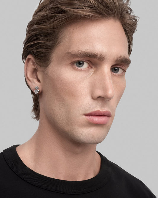 Sacred Heart stud earrings - 925 silver-Ear Studs- Silver - - Ask & Embla