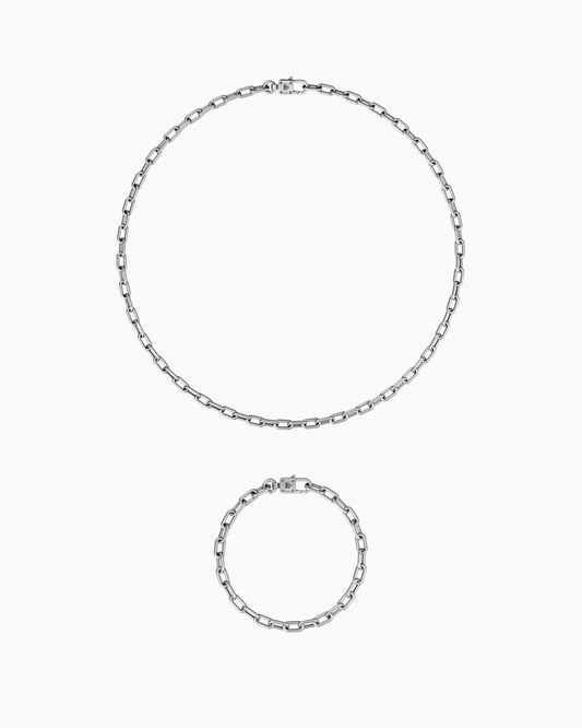 Exe necklace and bracelet set-Chain Necklaces- - - Ask & Embla