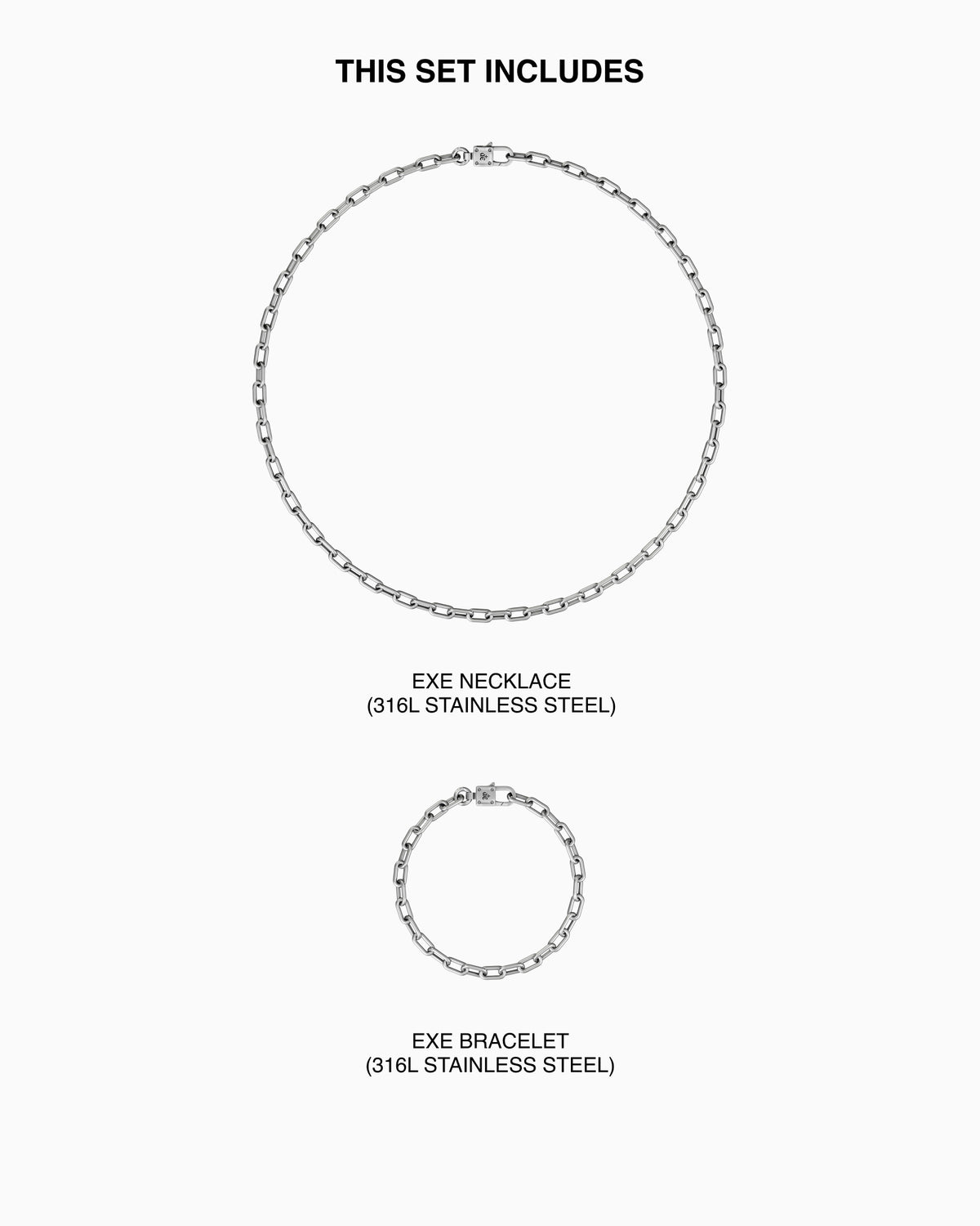 Exe necklace and bracelet set-Chain Necklaces- - - Ask & Embla