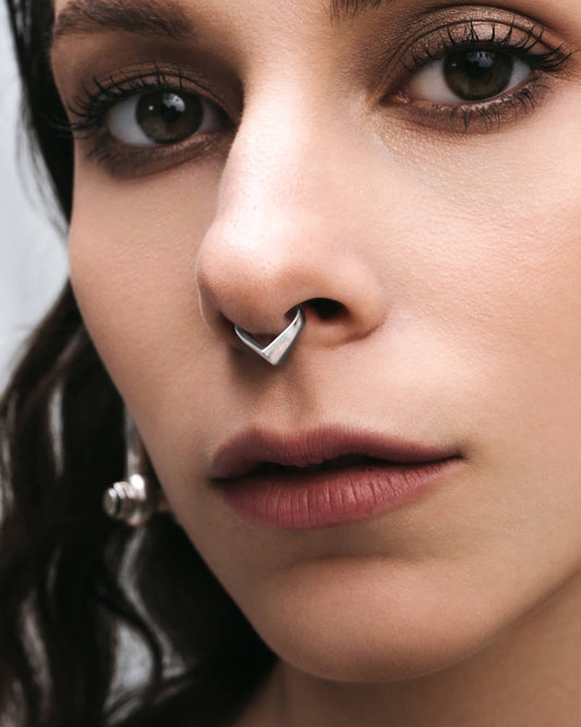 FAKE Nose 3 Beads Ring, Gold Nose Ring, No Piercing Nose Ring, Gift for Her  -  Israel