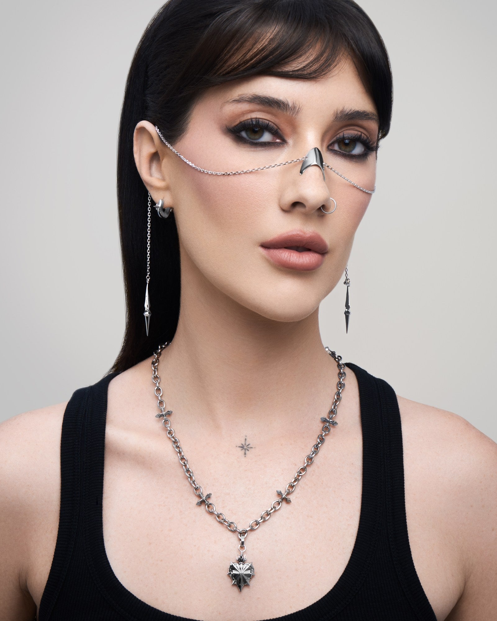 HERESIA Face Chain-Face Jewelry- Silver - - Ask & Embla