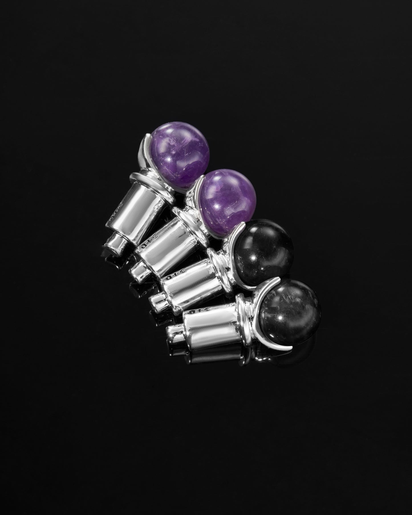 Aenigma Hangers-Hangers- Metal Spikes and Amethyst Orbs - - Ask & Embla