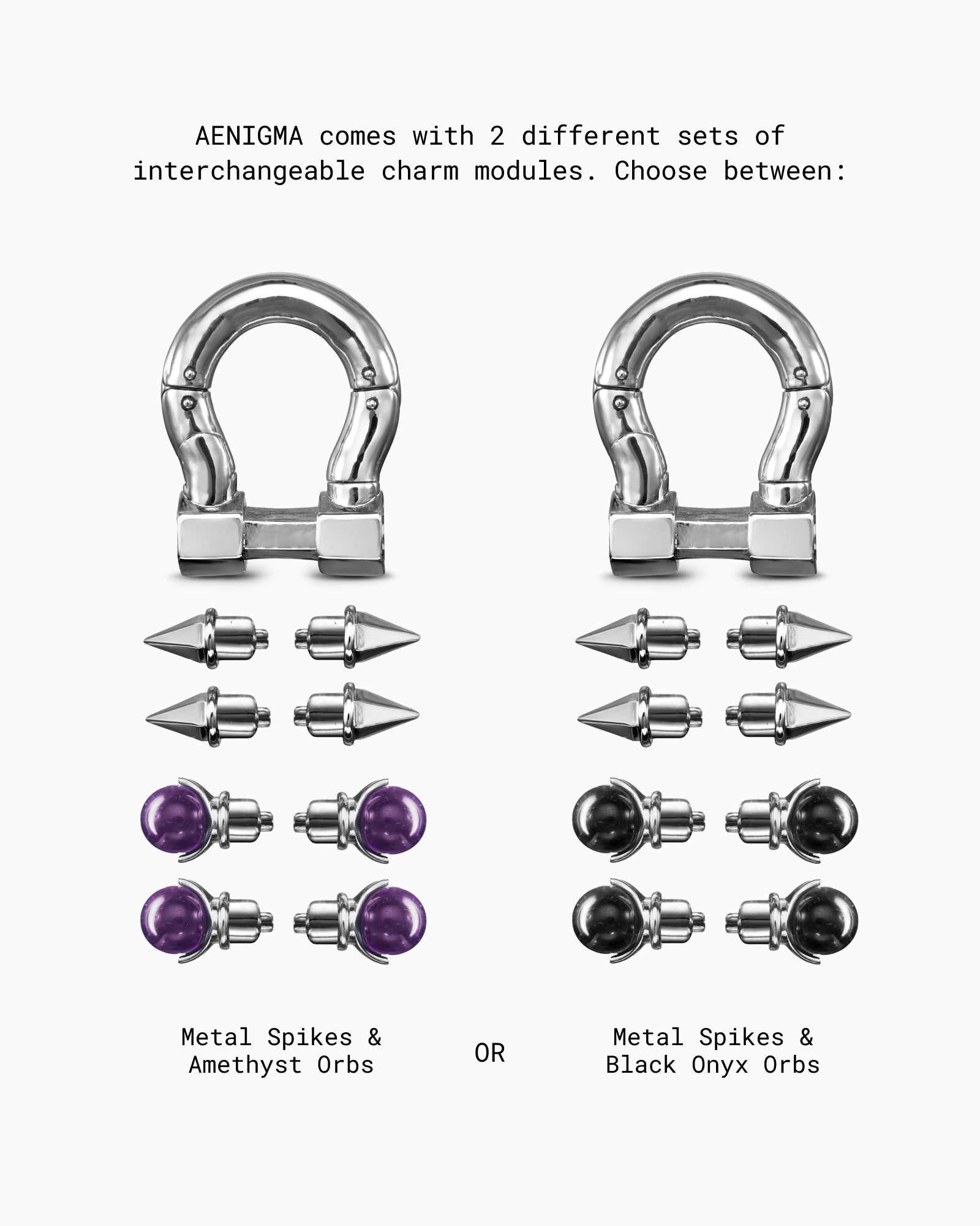 Aenigma Hangers-Hangers- Metal Spikes and Amethyst Orbs - - Ask & Embla