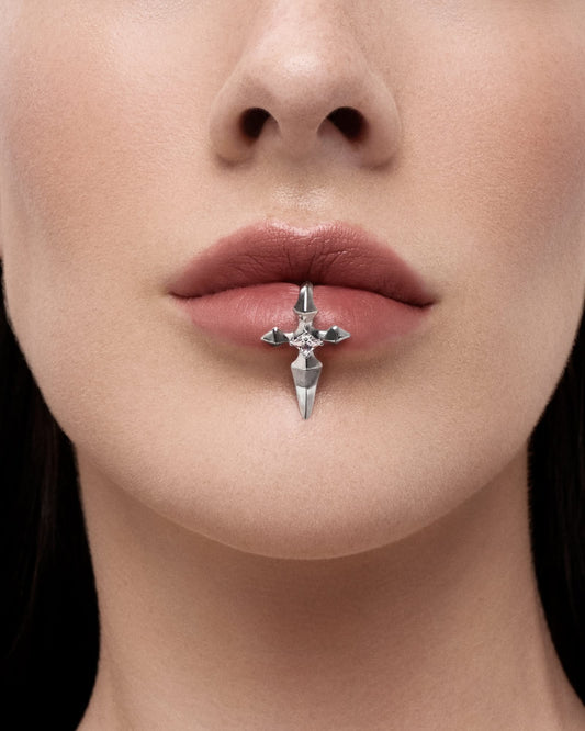 Mercy lip cuff-Lip Cuffs- Silver - - Ask & Embla