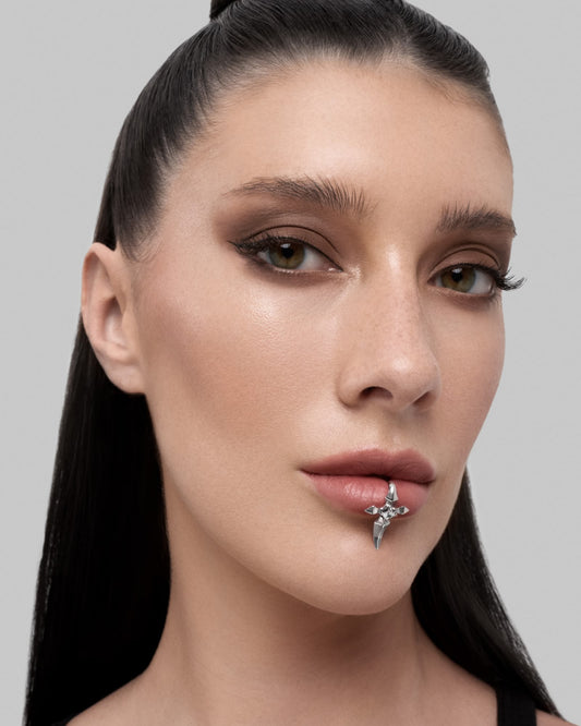 Mercy lip cuff-Lip Cuffs- Silver - - Ask & Embla