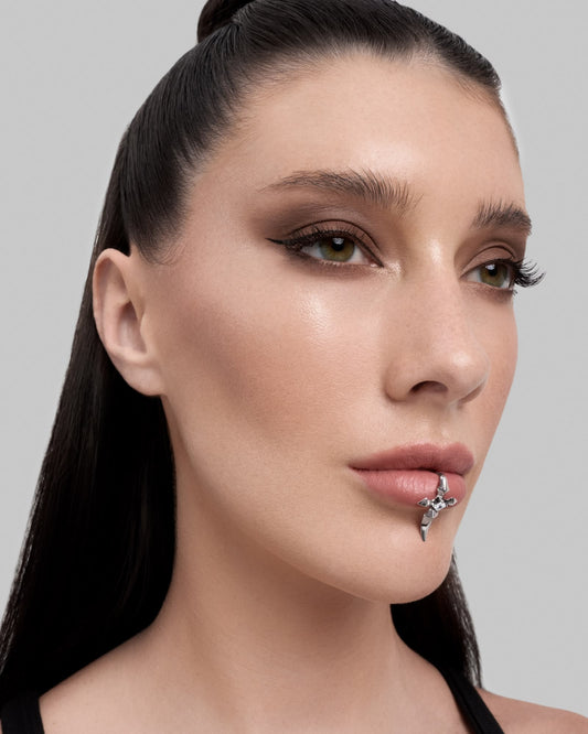 Mercy lip cuff-Lip Cuffs- Silver - - Ask & Embla