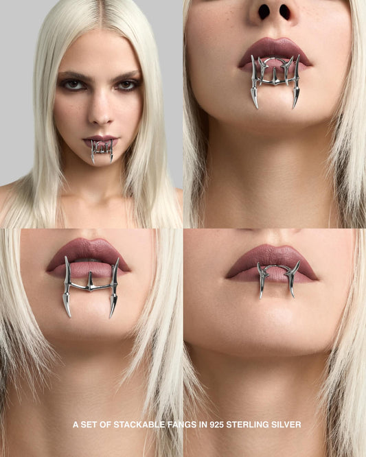 Vertebrae lip cuff set-Lip Cuffs- Silver - - Ask & Embla